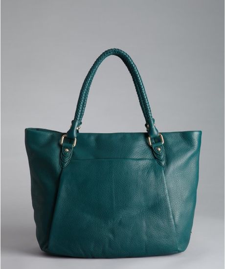 Elliott Lucca Deep Teal Leather Cordoba Tassel Tote Bag in Green (deep ...