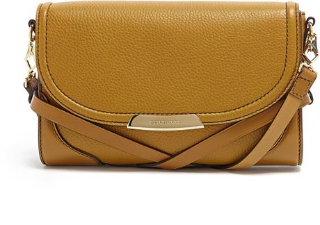 Burberry Gold Freesia Leather Small Abbott Crossbody Bag in Yellow | Lyst