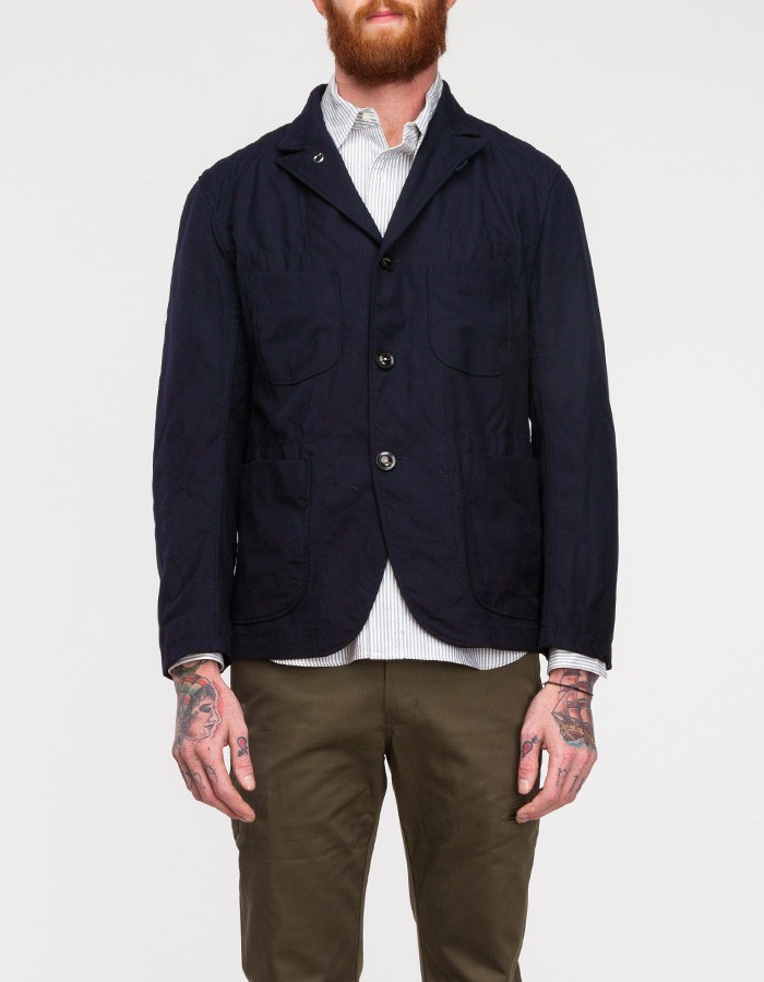 Engineered garments Navy Wool Serge Bedford Jacket in Blue for Men | Lyst