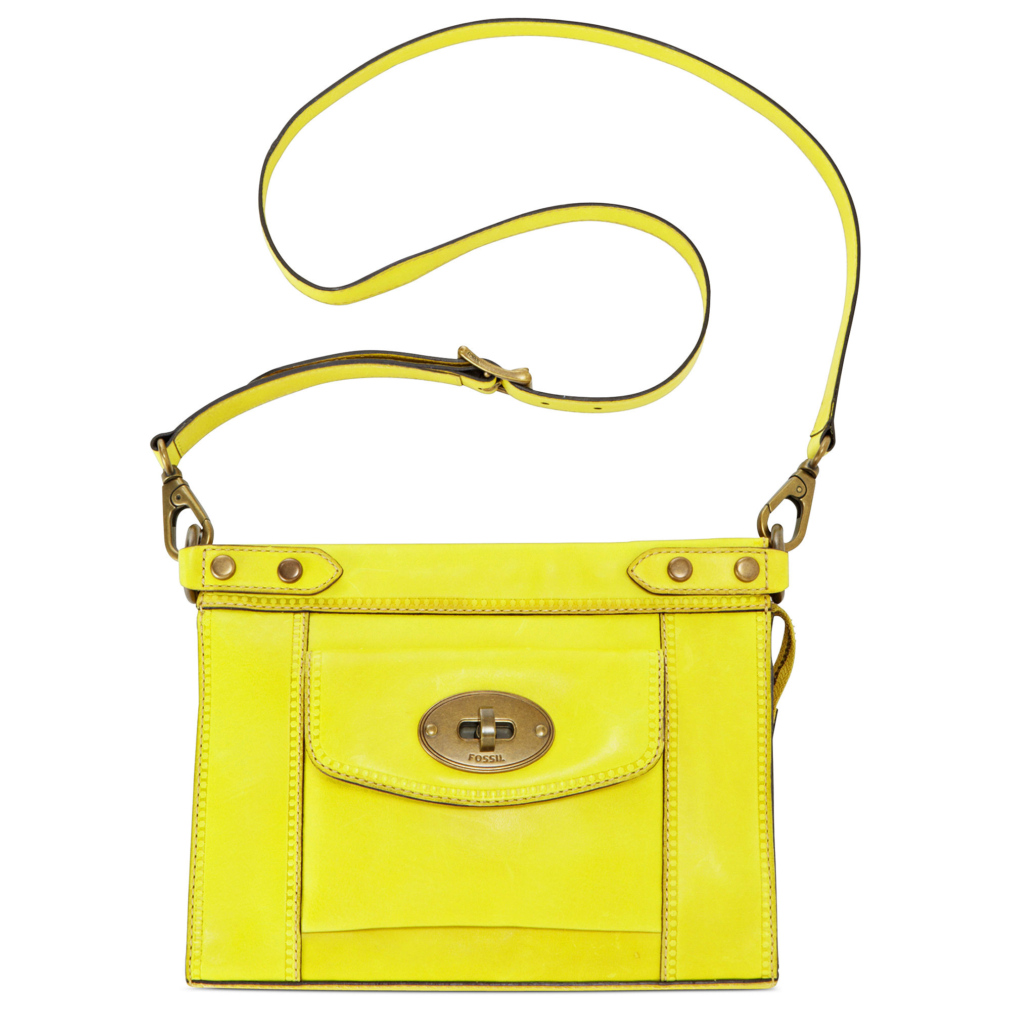 fossil yellow crossbody