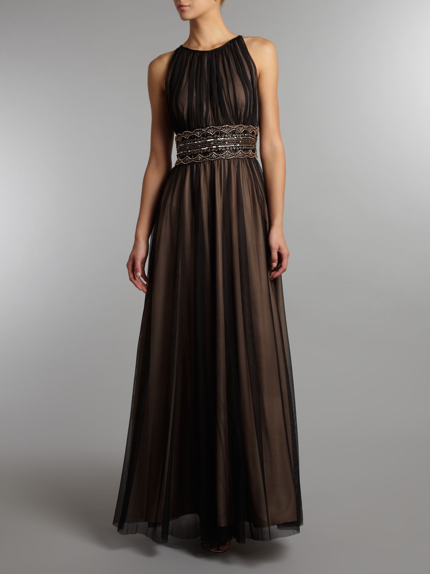 keyhole halter gown