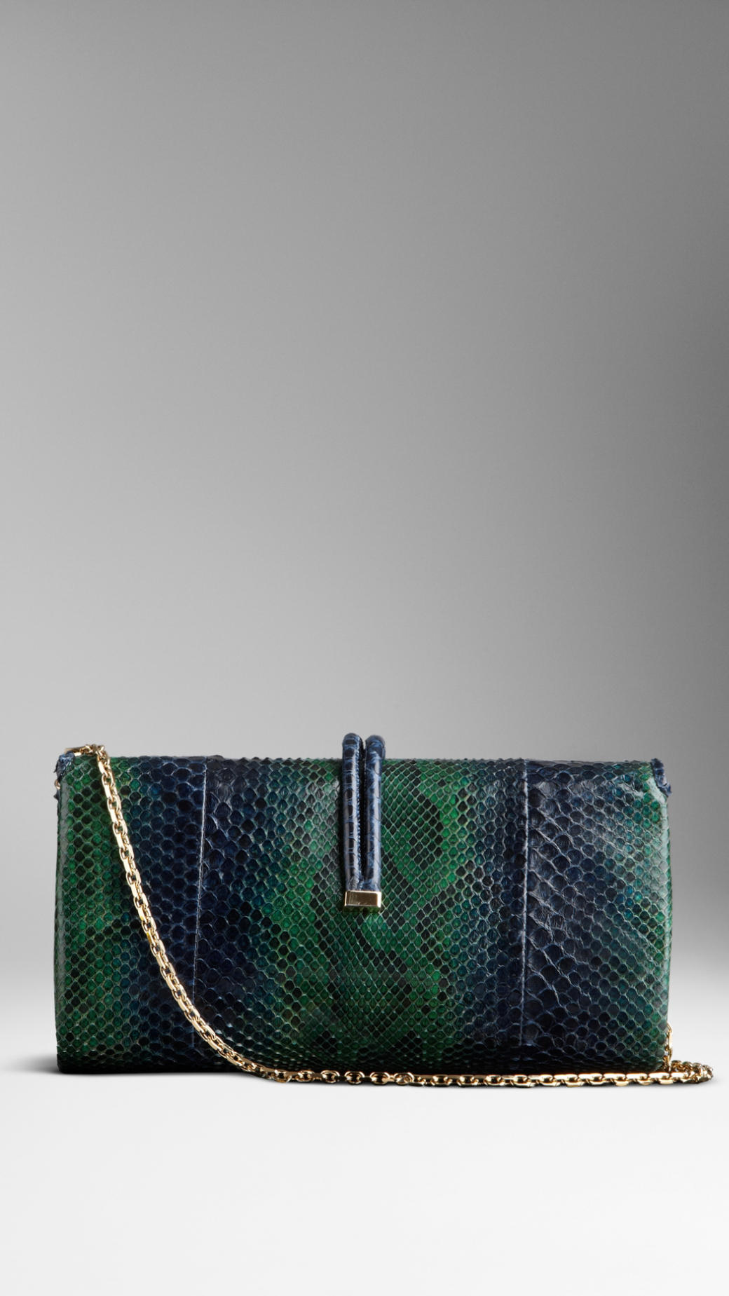 Lyst Burberry Python Clutch Bag In Green Gallery