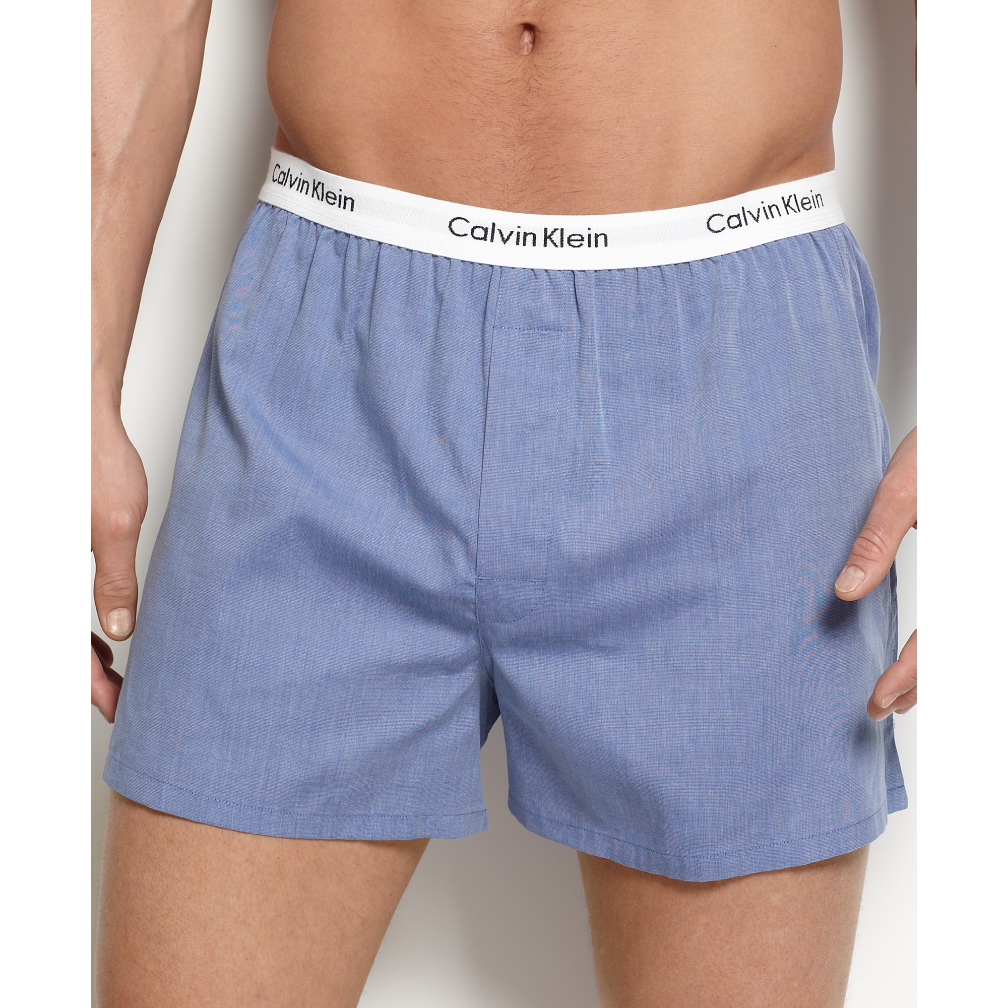 Calvin Klein Solid Woven Boxers 3 Pack In White For Men Lyst