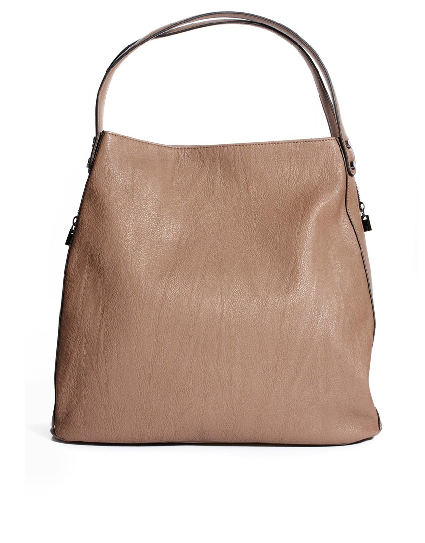 French Connection Spot On Taupe Slouchy Tote Bag in Beige (Taupe) | Lyst