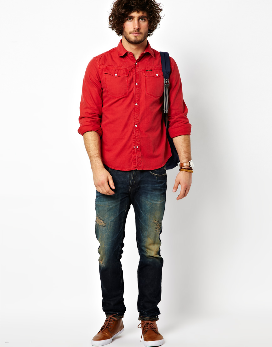 G-Star RAW G Star Denim Shirt Tailor Shooting Western Coloured Denim ...