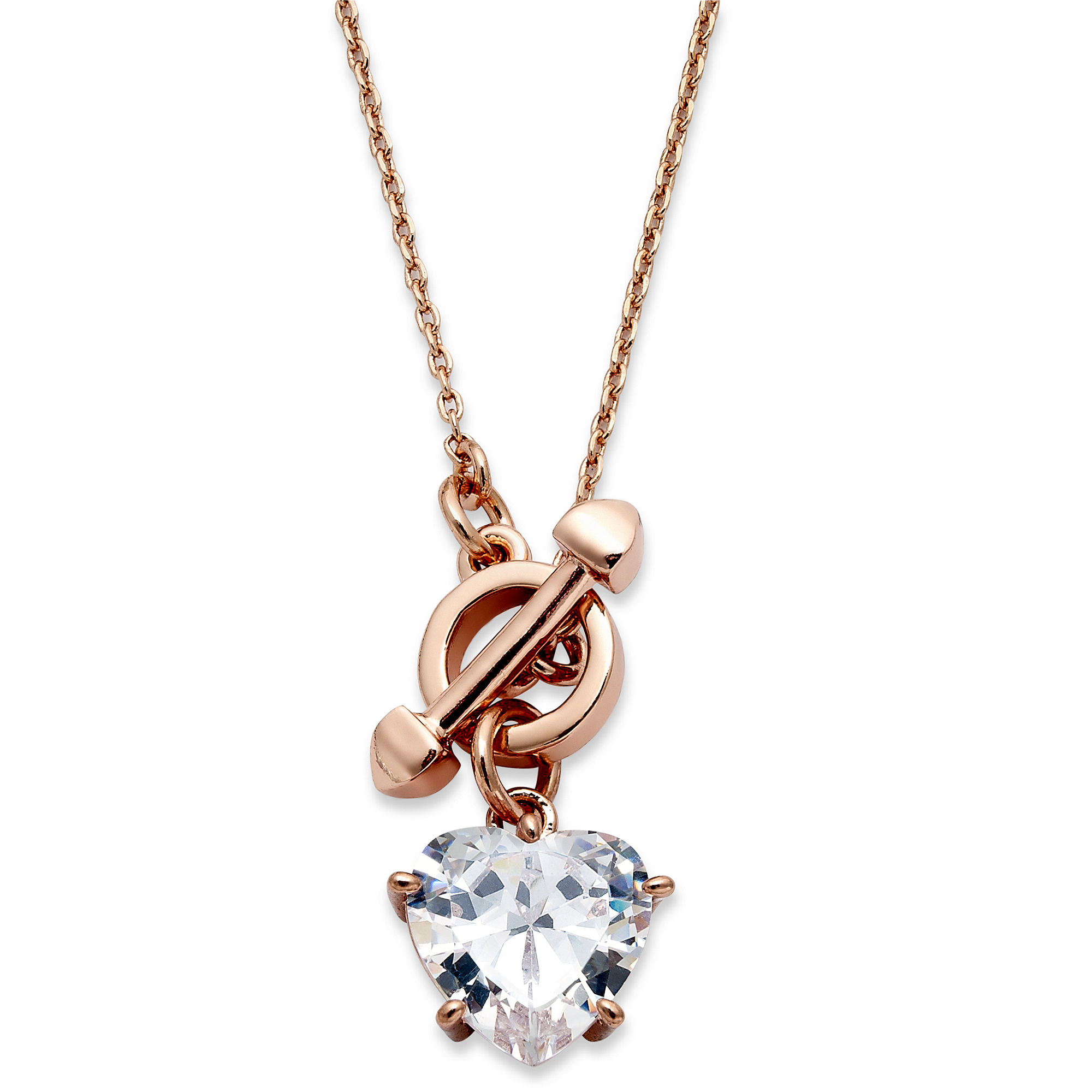 Juicy Couture Rose Gold Tone Cubic Zirconia Heart Pendant ...