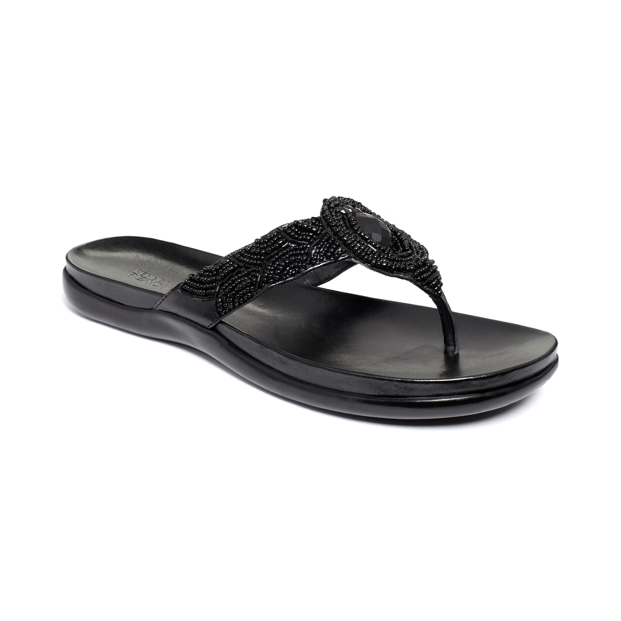 Kenneth Cole Reaction Glam Artist Thong Sandals in Black | Lyst