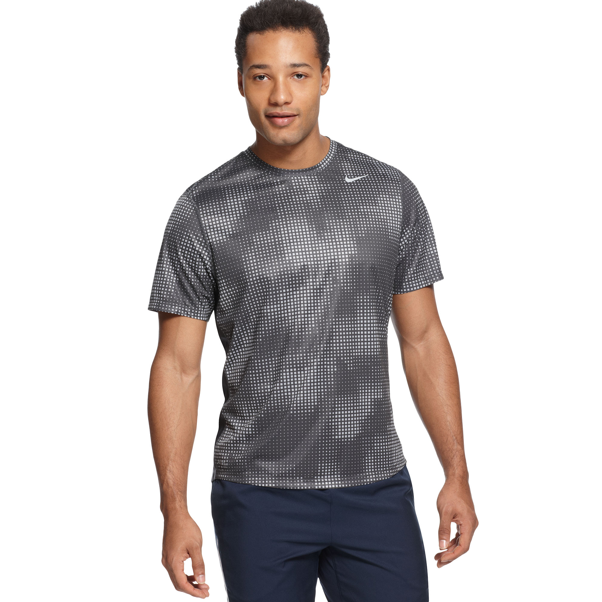 Nike Short Sleeve Sublimated Running Tshirt in Gray for Men | Lyst
