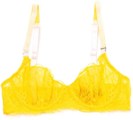 Stella Mccartney Giselle Charming Lace Bra in Yellow | Lyst