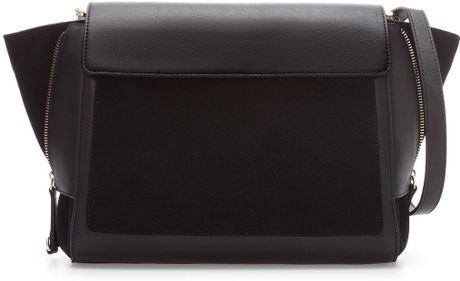 Zara Messenger Bag with Zips in Black | Lyst