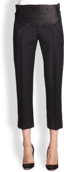 Acne Studios Cyd Cropped Cummerbund Tuxedo Pants in Black (MIDNIGHT ...