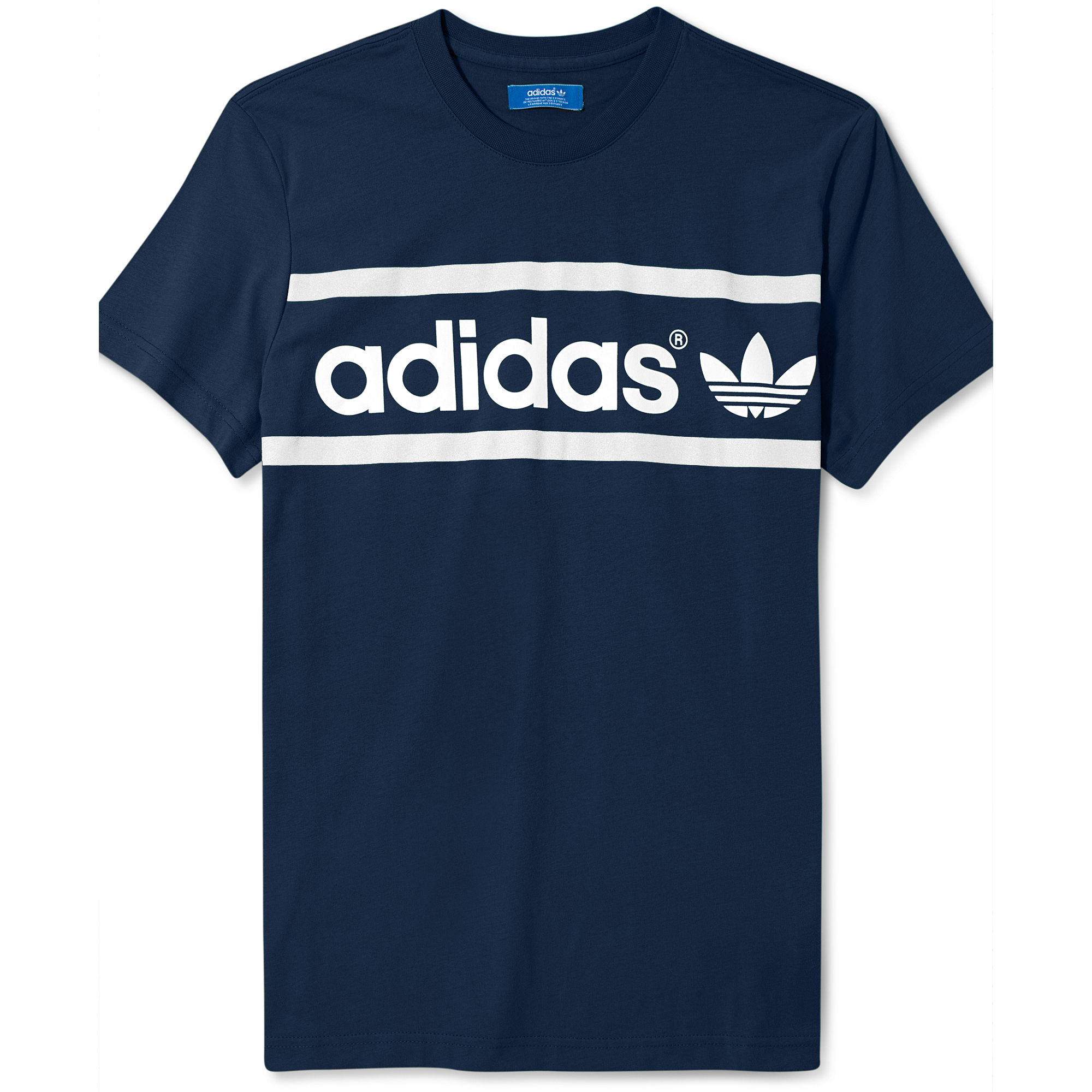 Adidas Originals Heritage Logo T Shirt in Blue for Men (white/black) | Lyst