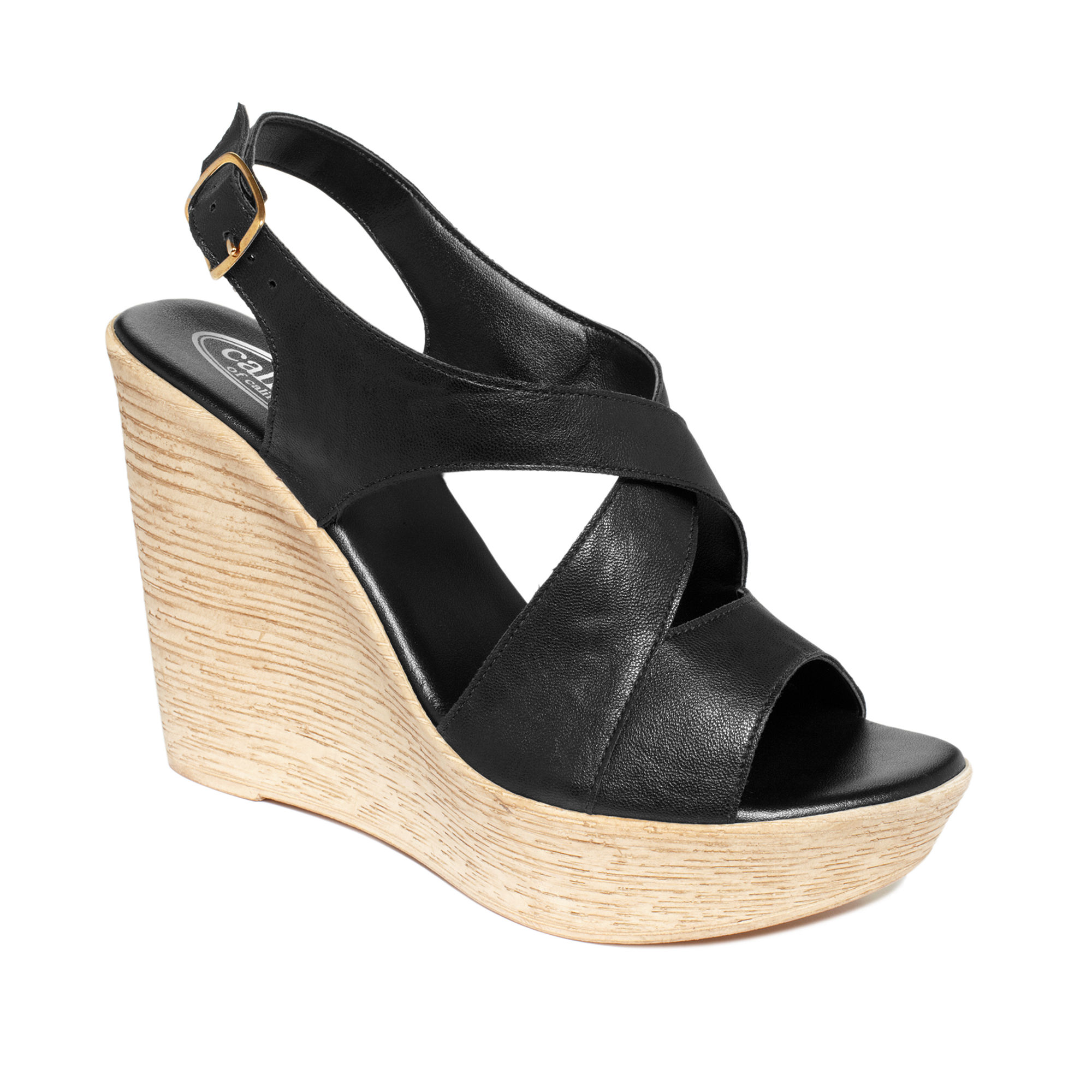 Callisto Dixie Platform Wedge Sandals in Black | Lyst