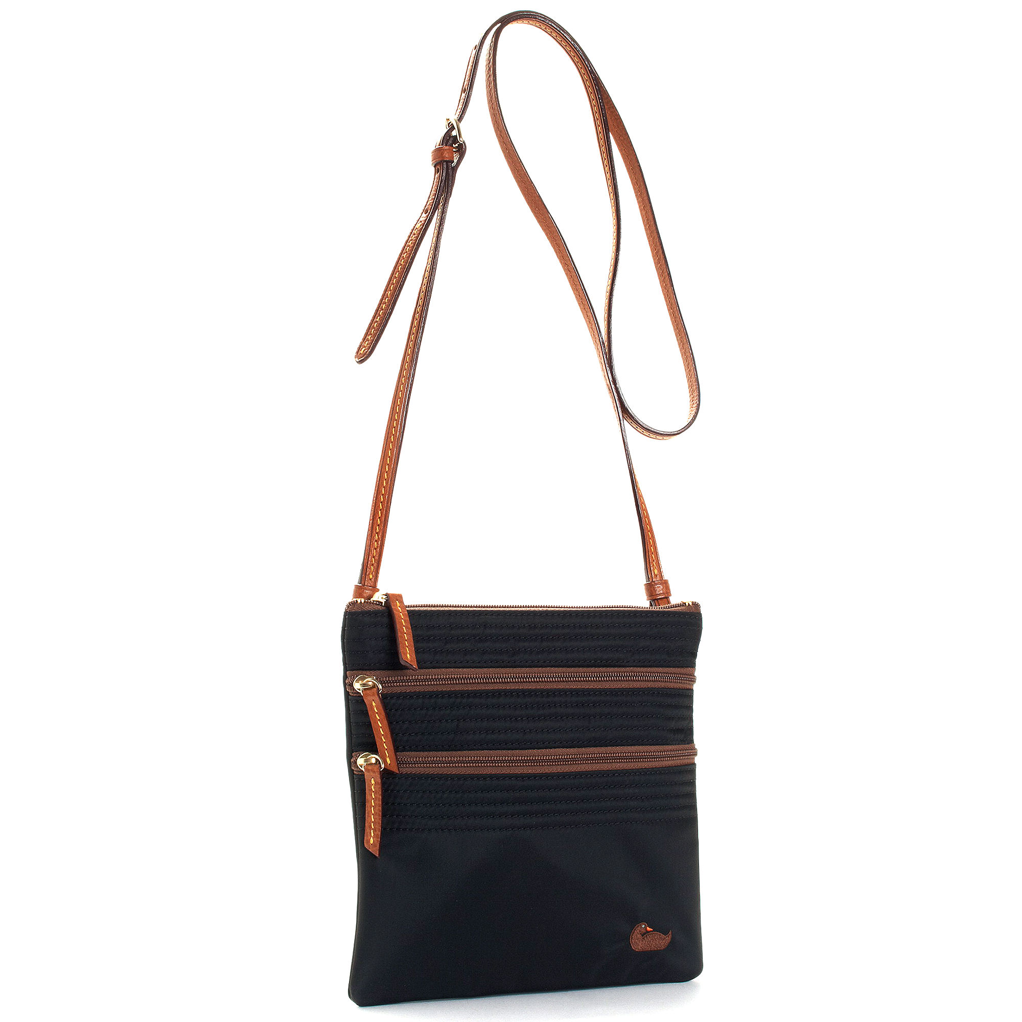 Dooney & Bourke Nylon Triple Zip Crossbody Bag in Black - Lyst