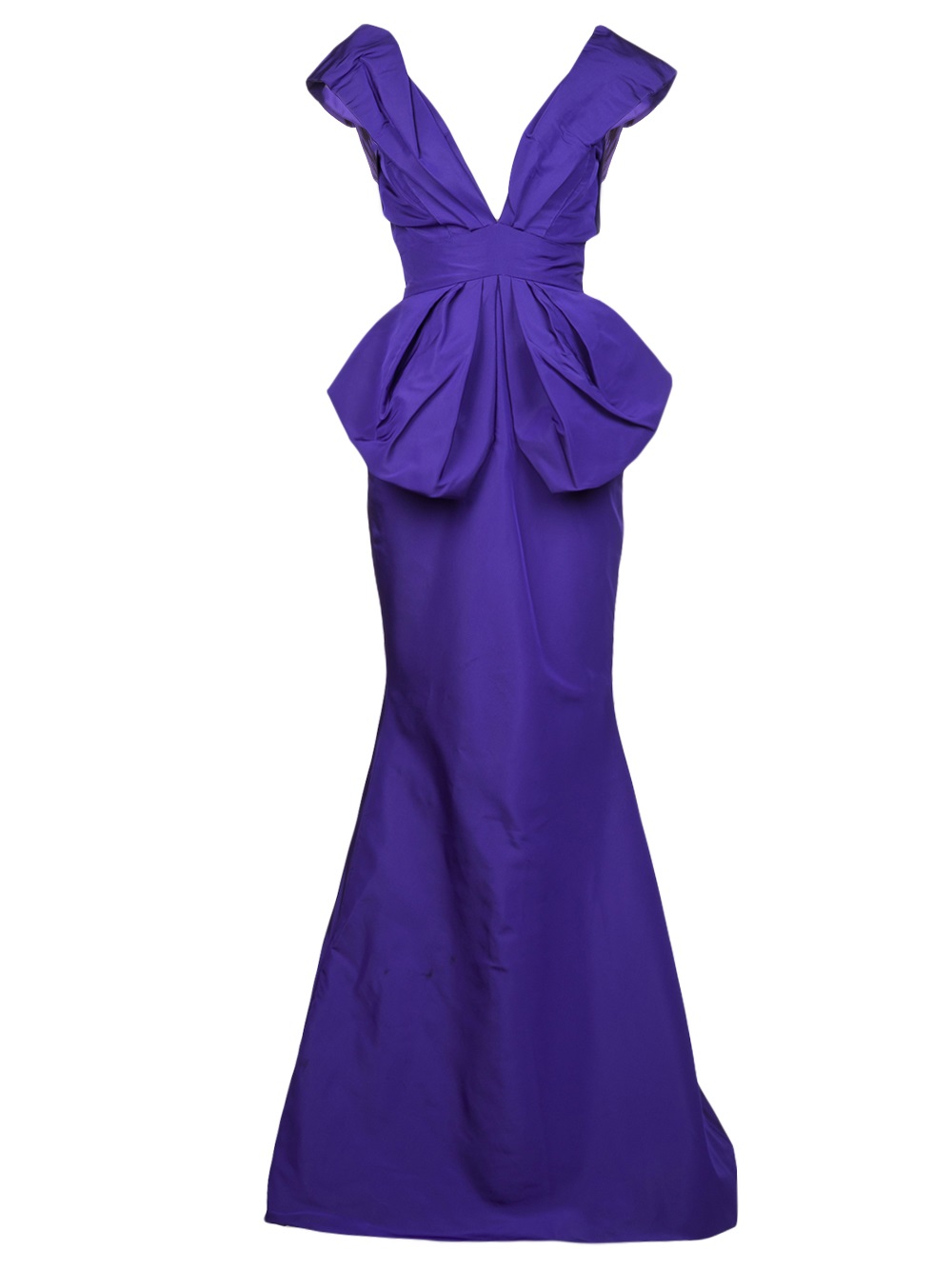Oscar De La Renta Plunging Vneck Gown in Purple | Lyst