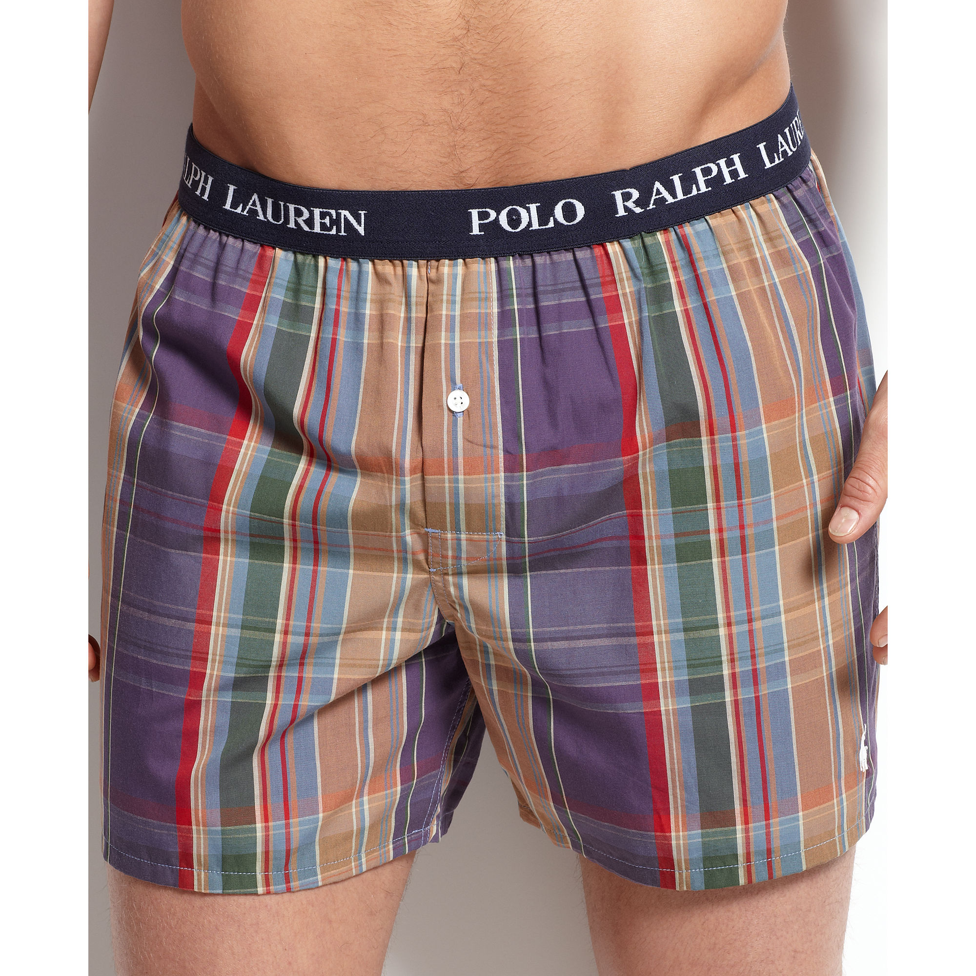 Lyst Ralph Lauren Elastic Waistband Plaid Woven Boxer for Men