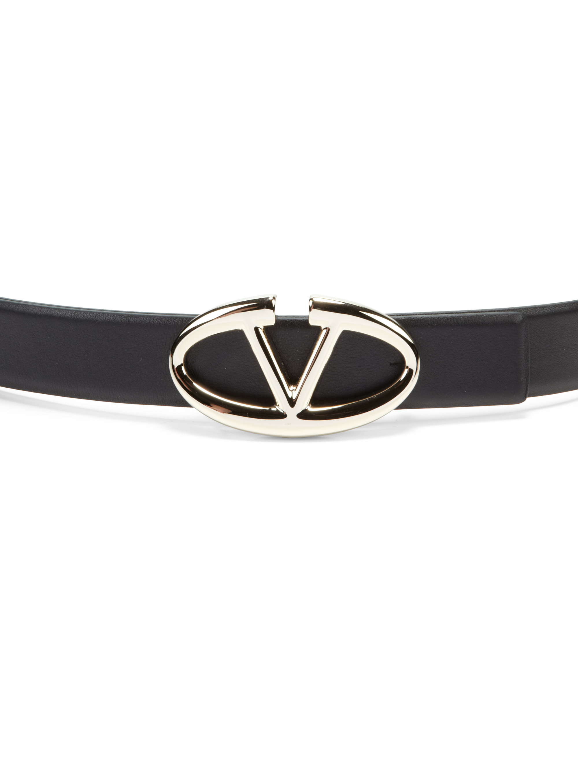 Lyst Valentino V Logo Platino Belt in Black