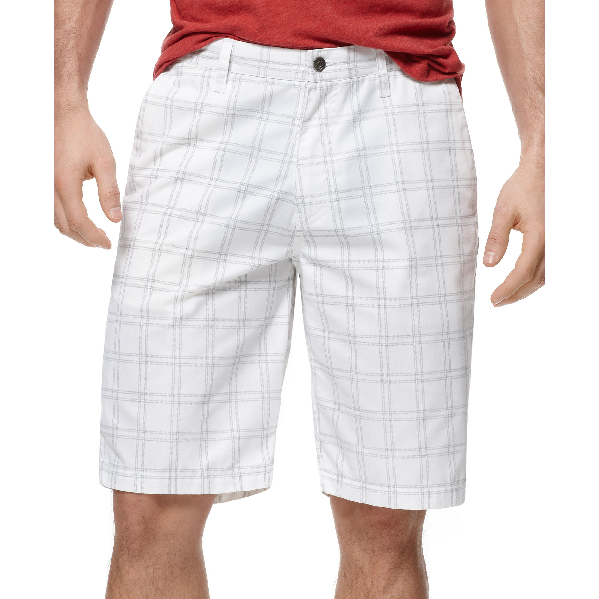 Lyst - Volcom Frickin Plaid Chino Shorts in White for Men