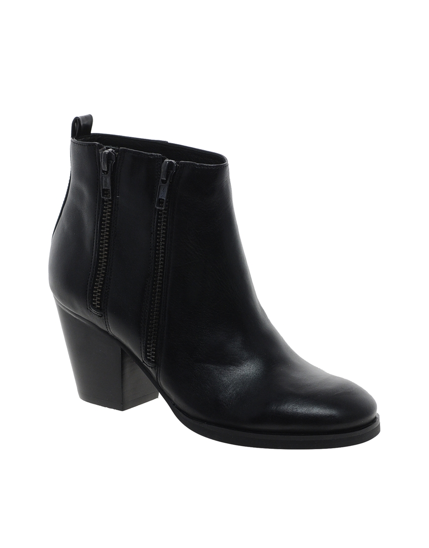 Lyst - Aldo Fiera Black Zip Ankle Boots in Black
