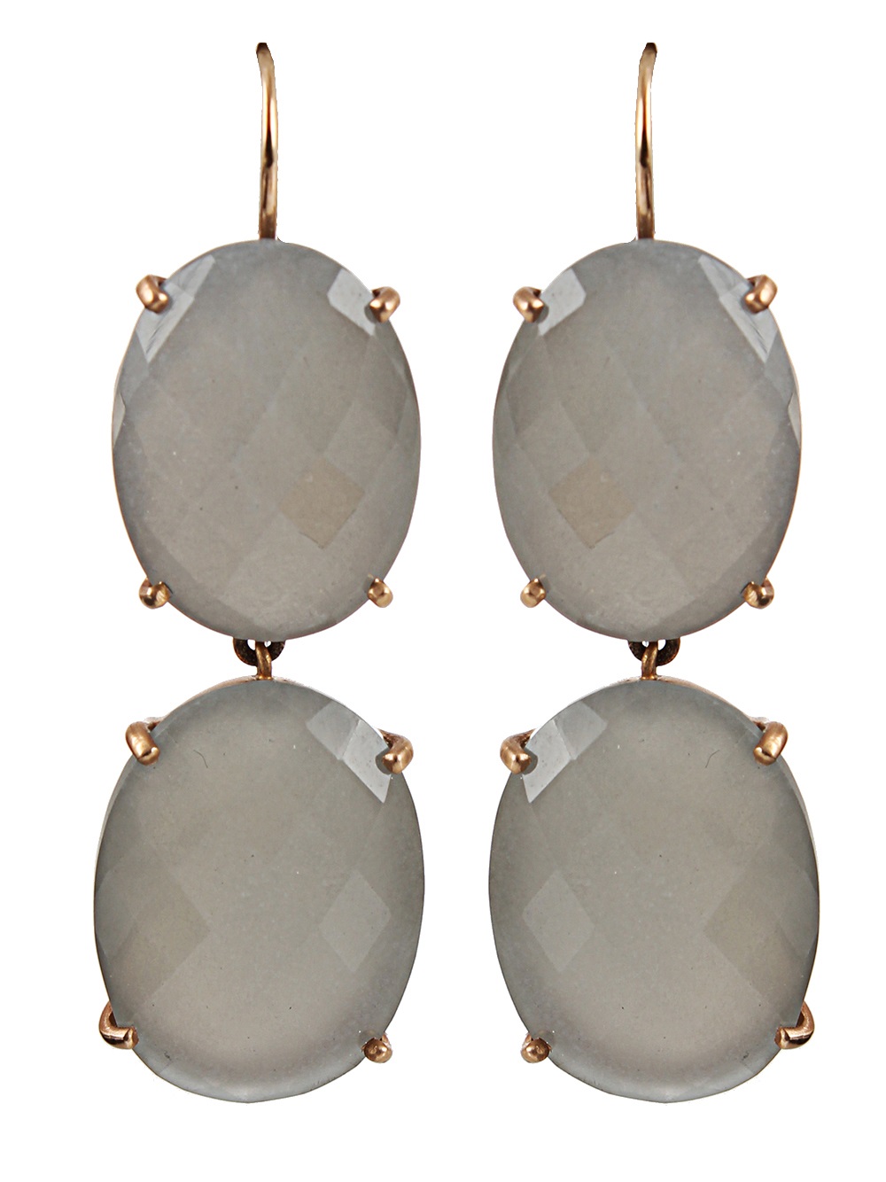 Andrea fohrman Double Oval Grey Moonstone Earring in Gray (grey) | Lyst