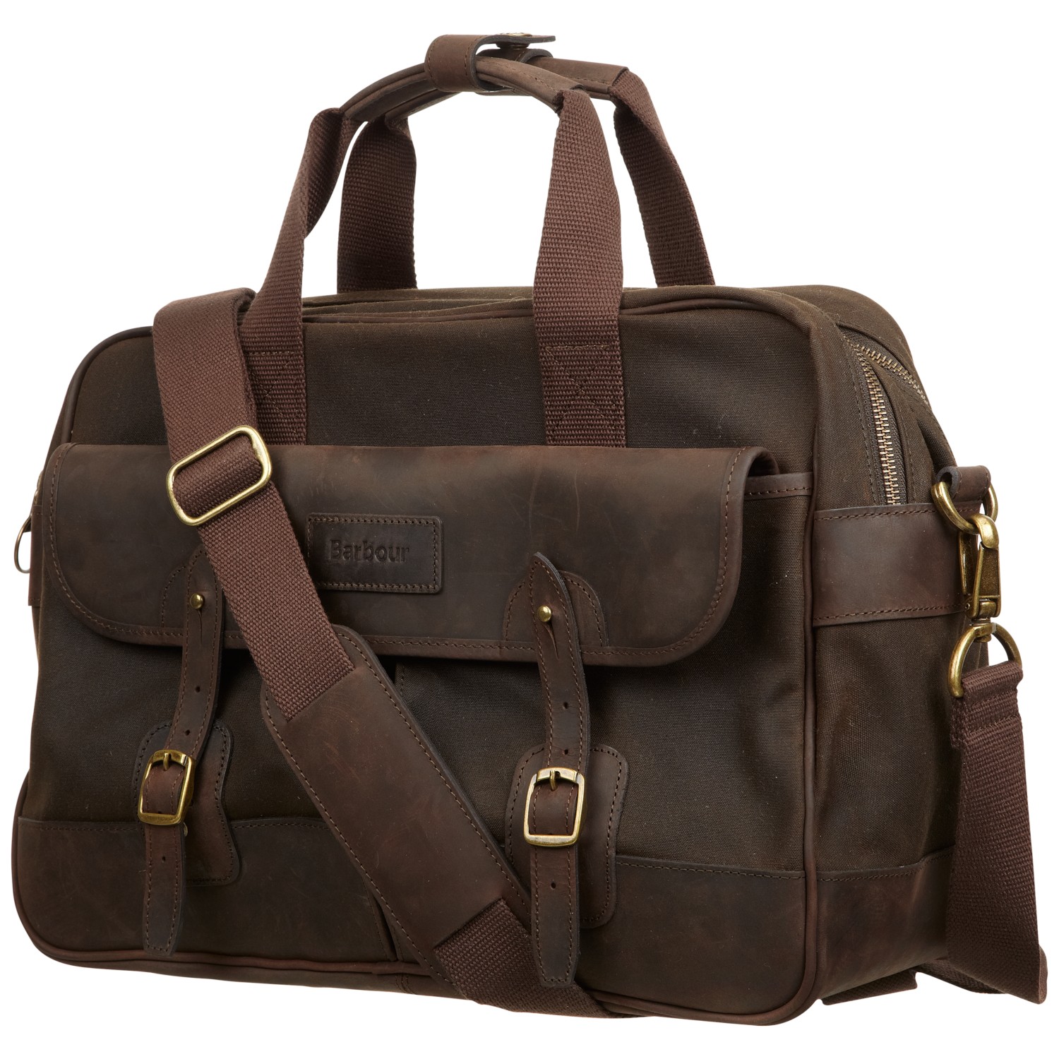 Barbour Waxed Belsay Briefcase in Brown for Men (Olive) | Lyst