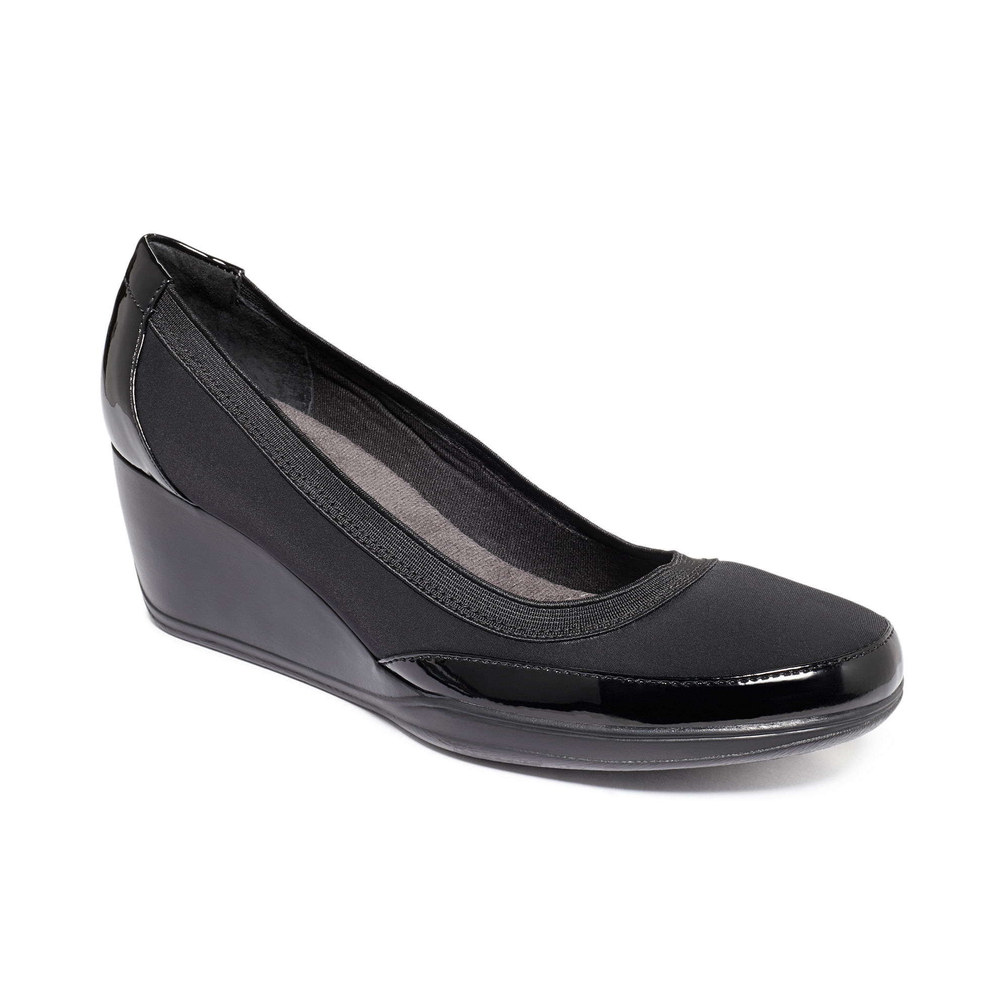 clarks black wedges