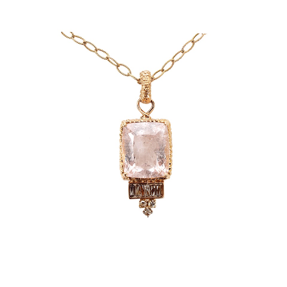 Lyst - Federica Rettore Light Pink Morganite Pendant Necklace in Metallic
