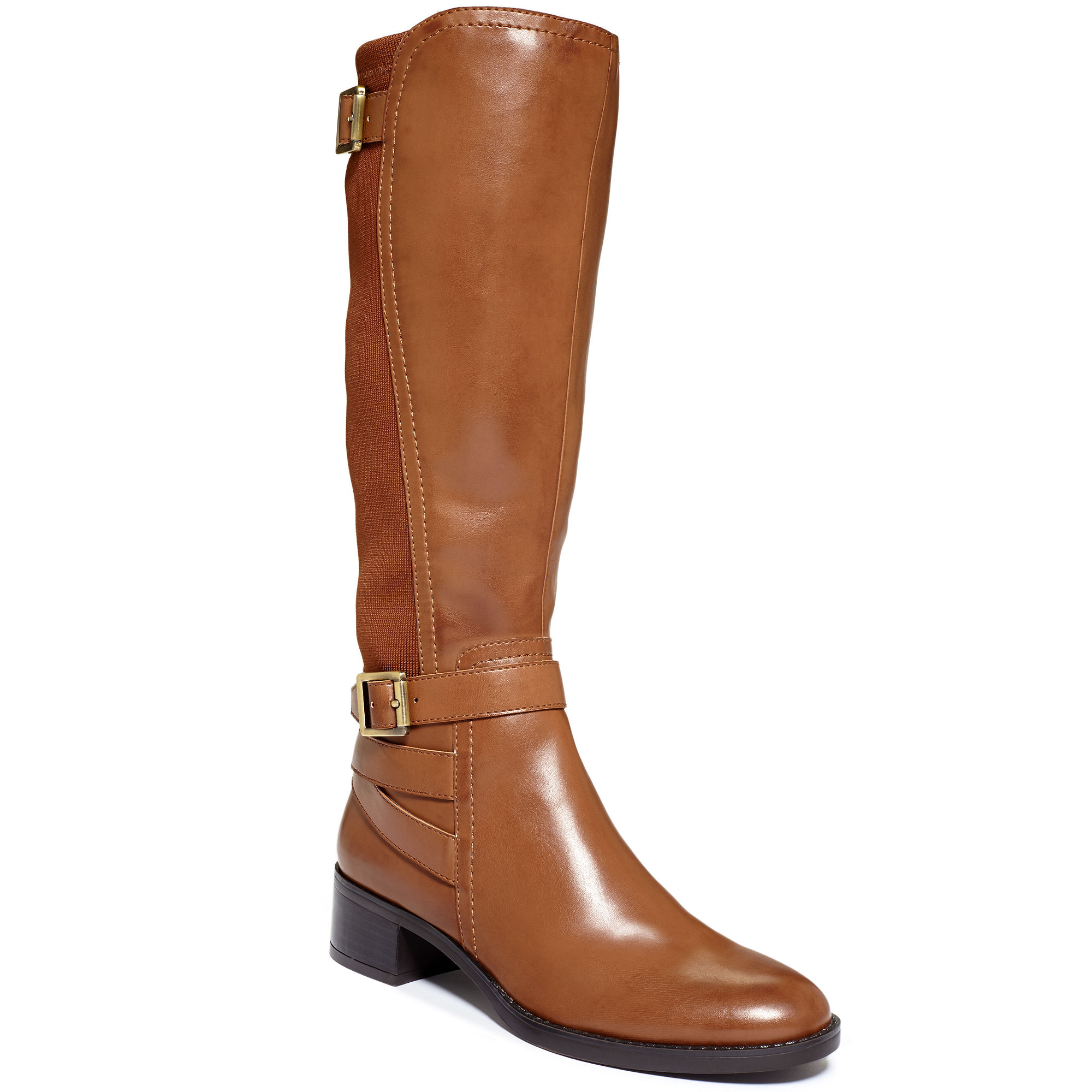 Franco Sarto Celine Tall Stretch Back Boots in Brown (Banana Bread) | Lyst