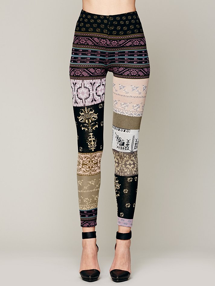 Lyst - Free People Patchwork Legging in Black