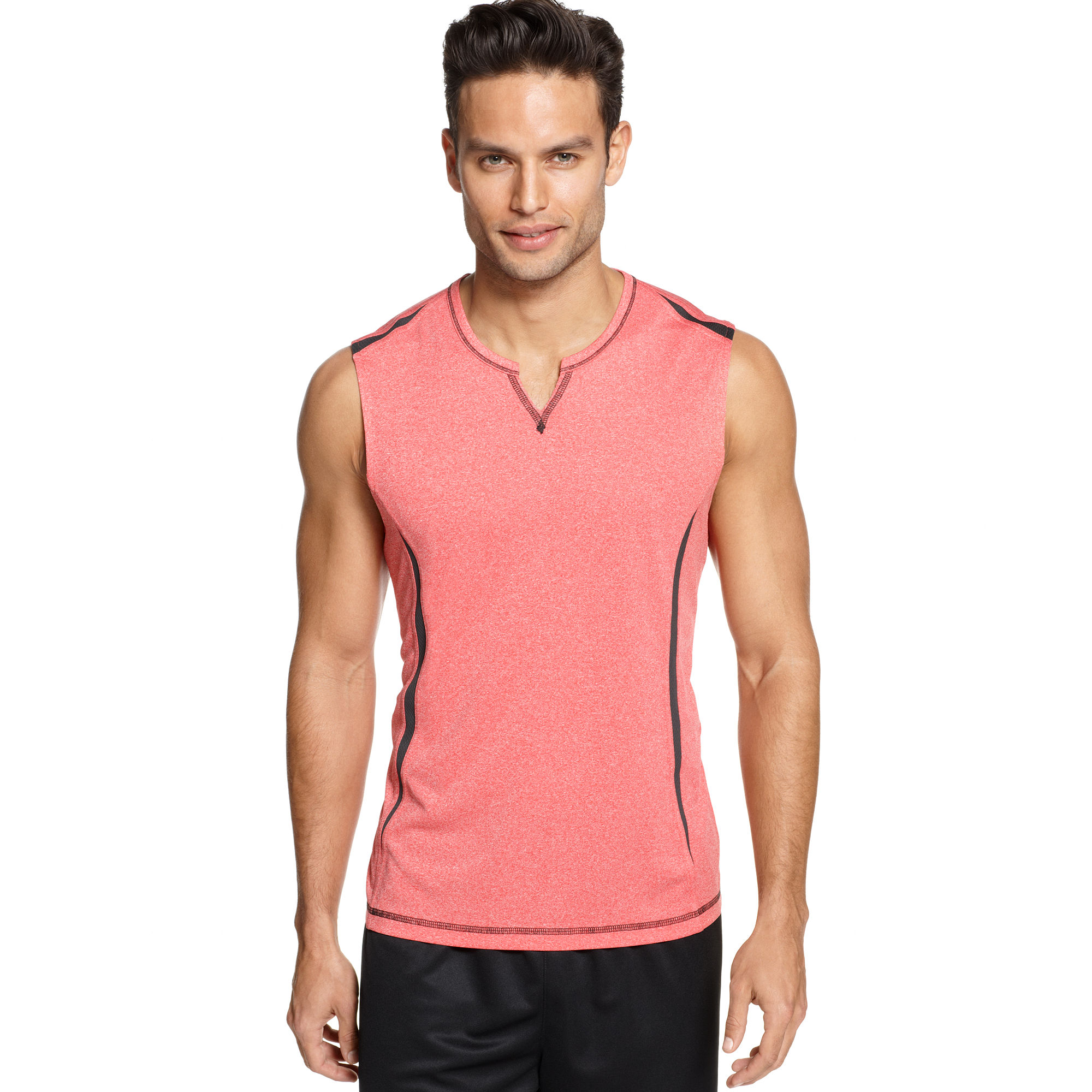 Lyst Inc International Concepts Active Split Neck Muscle Tank Top in