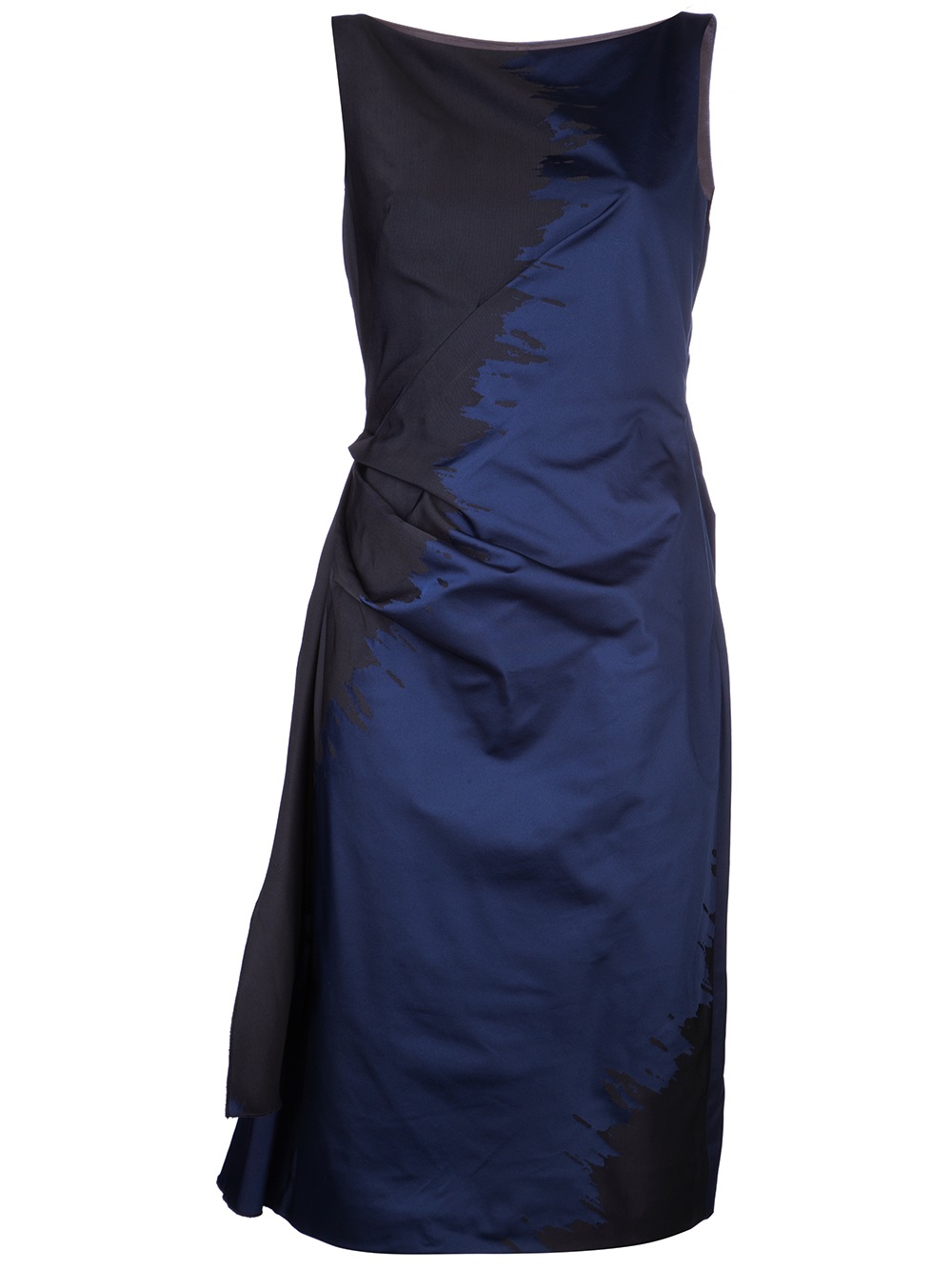 Lela rose Jagged Paint Splatter Dress in Blue (navy) | Lyst
