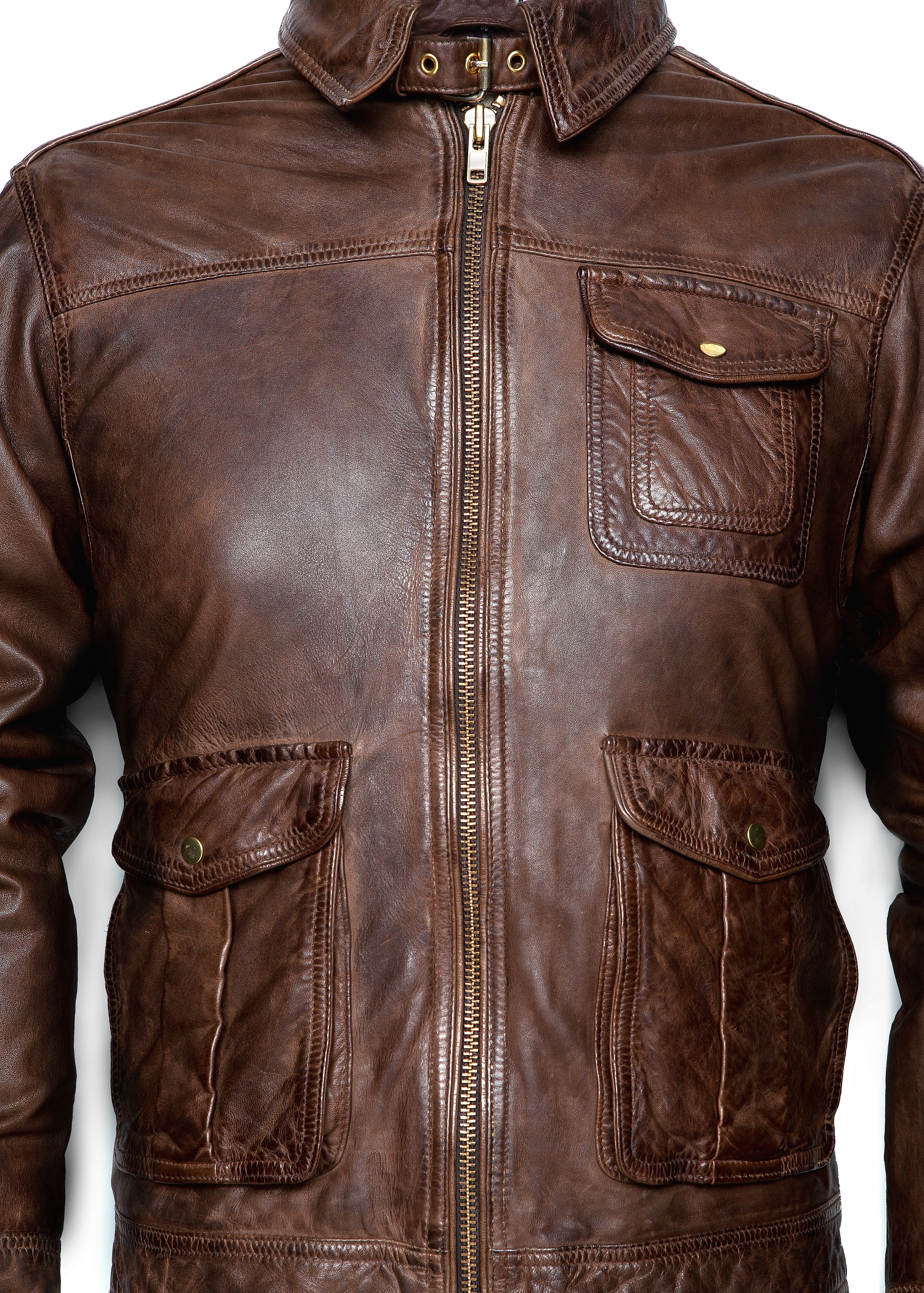 Lyst Mango Vintage Leather Jacket In Brown For Men Gallery