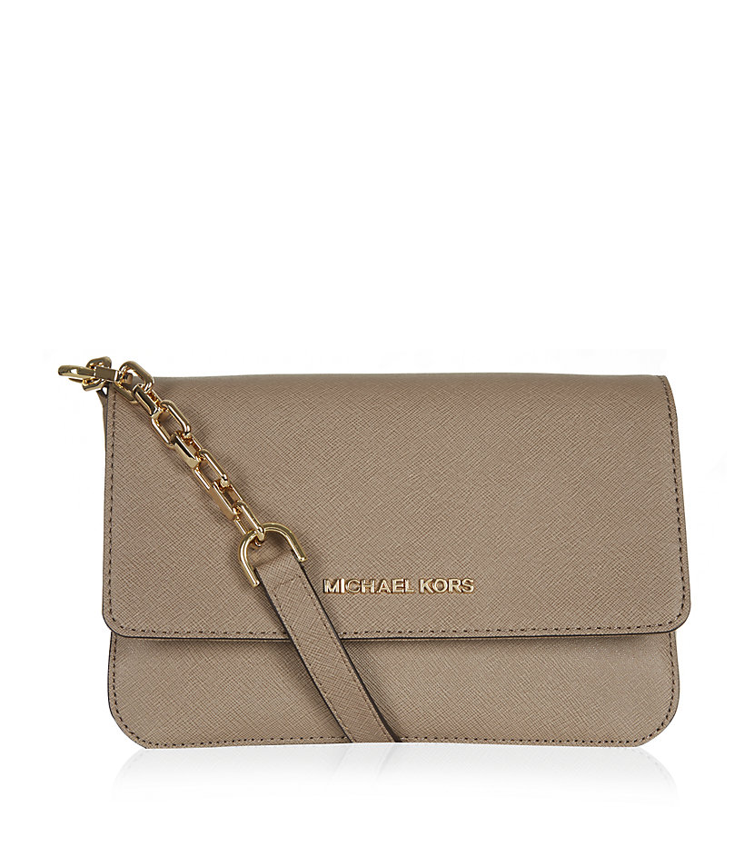 Michael Michael Kors Selma Flap Shoulder Bag in Beige | Lyst