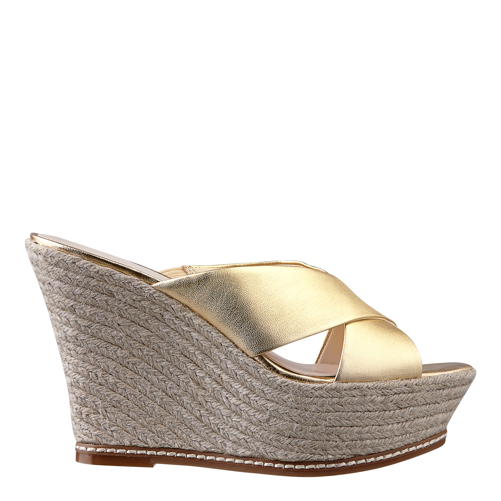 Nine West Dashall Sandal in Gold (GOLD METALLIC LEATHER) | Lyst