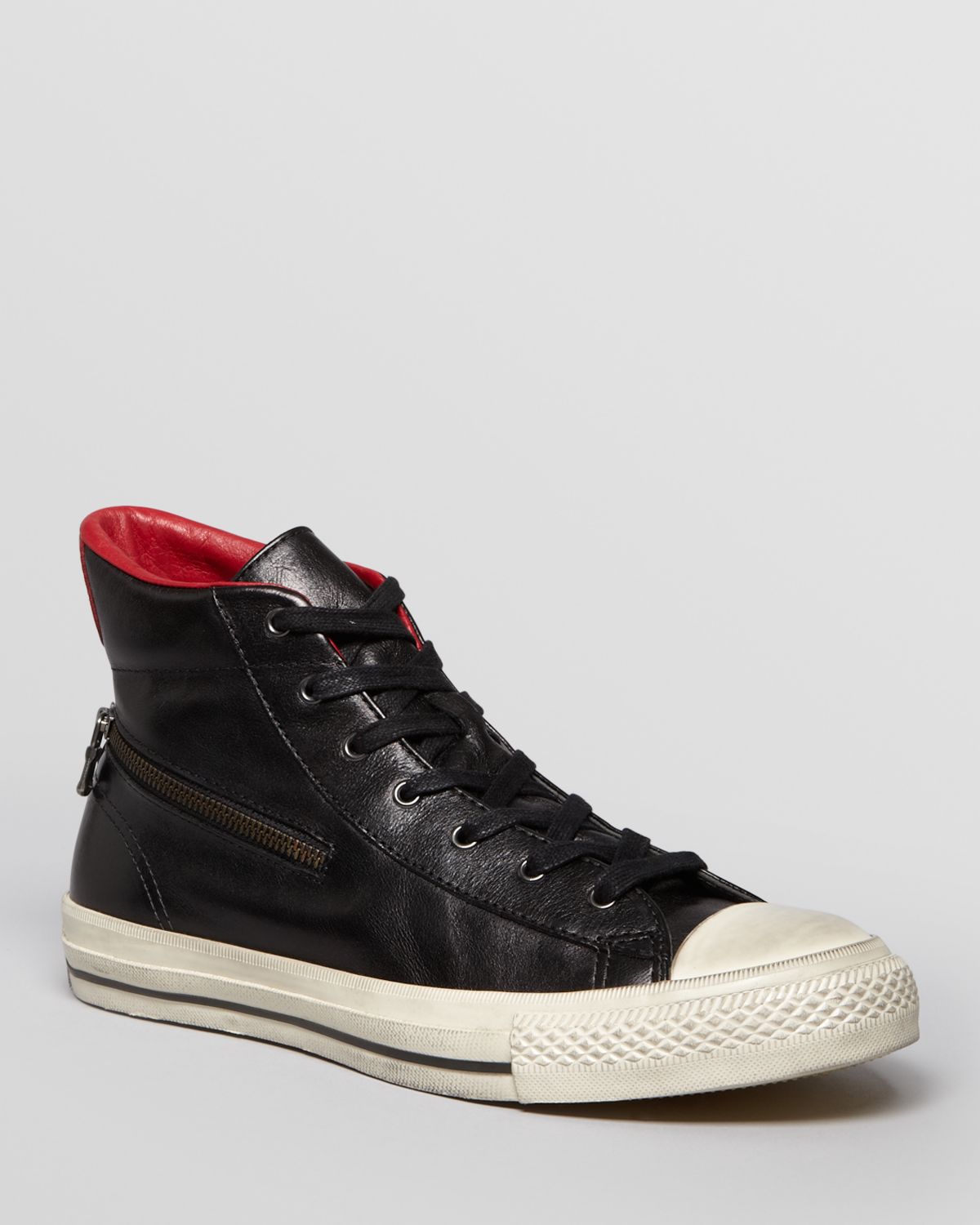 Lyst Converse Chuck Taylor All Star Zip Leather High Tops In Black