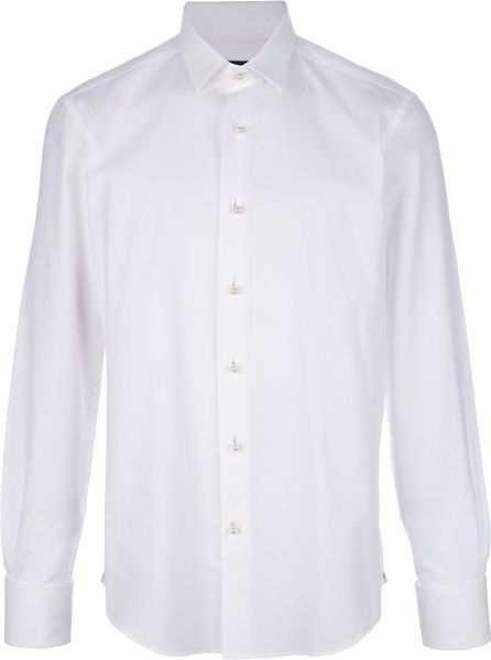 Lanvin Faux Pearl Button Shirt in White for Men (pearl) | Lyst