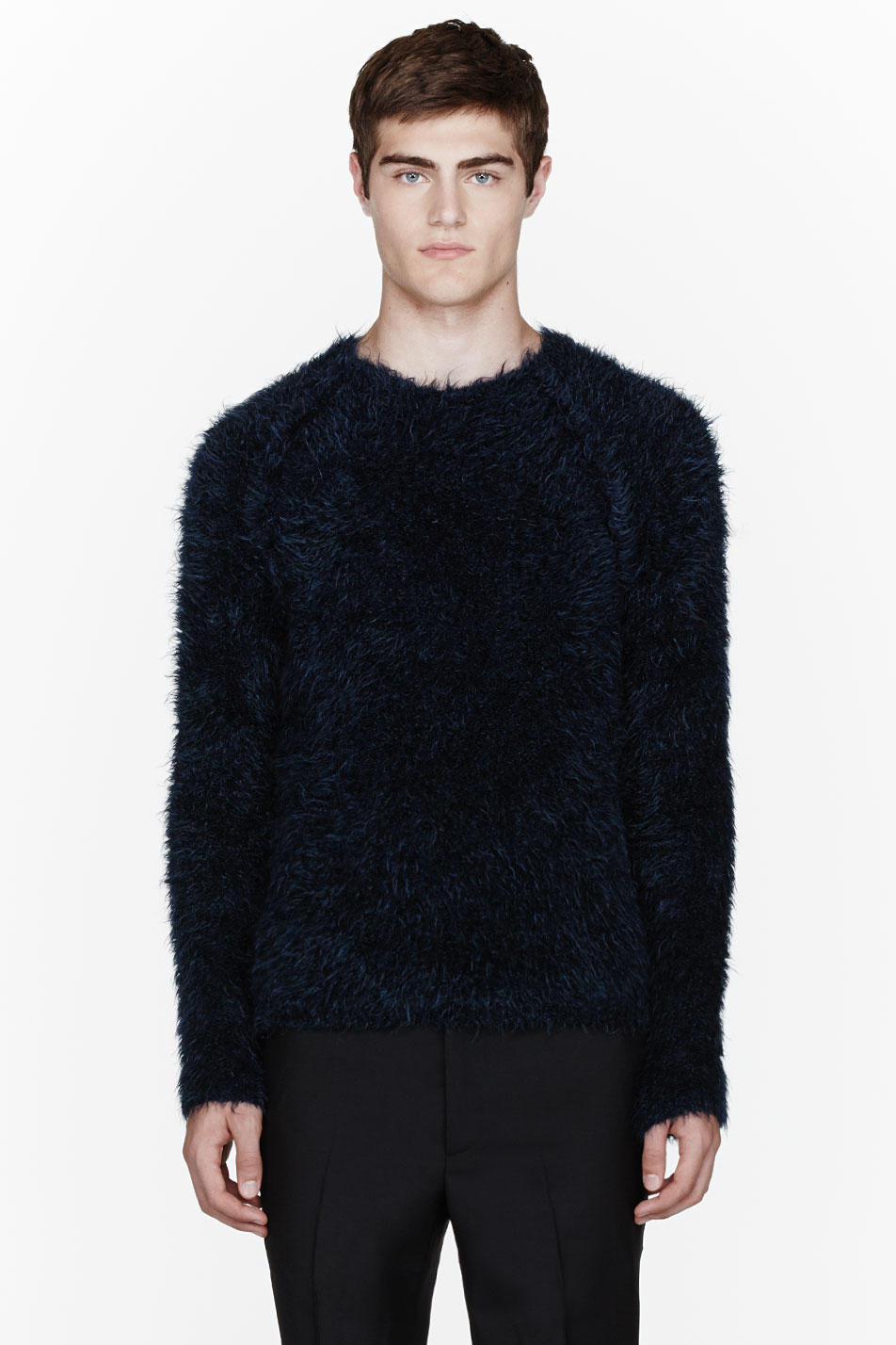 Lyst - Paul Smith Navy Blue Mohair Sweater in Black for Men