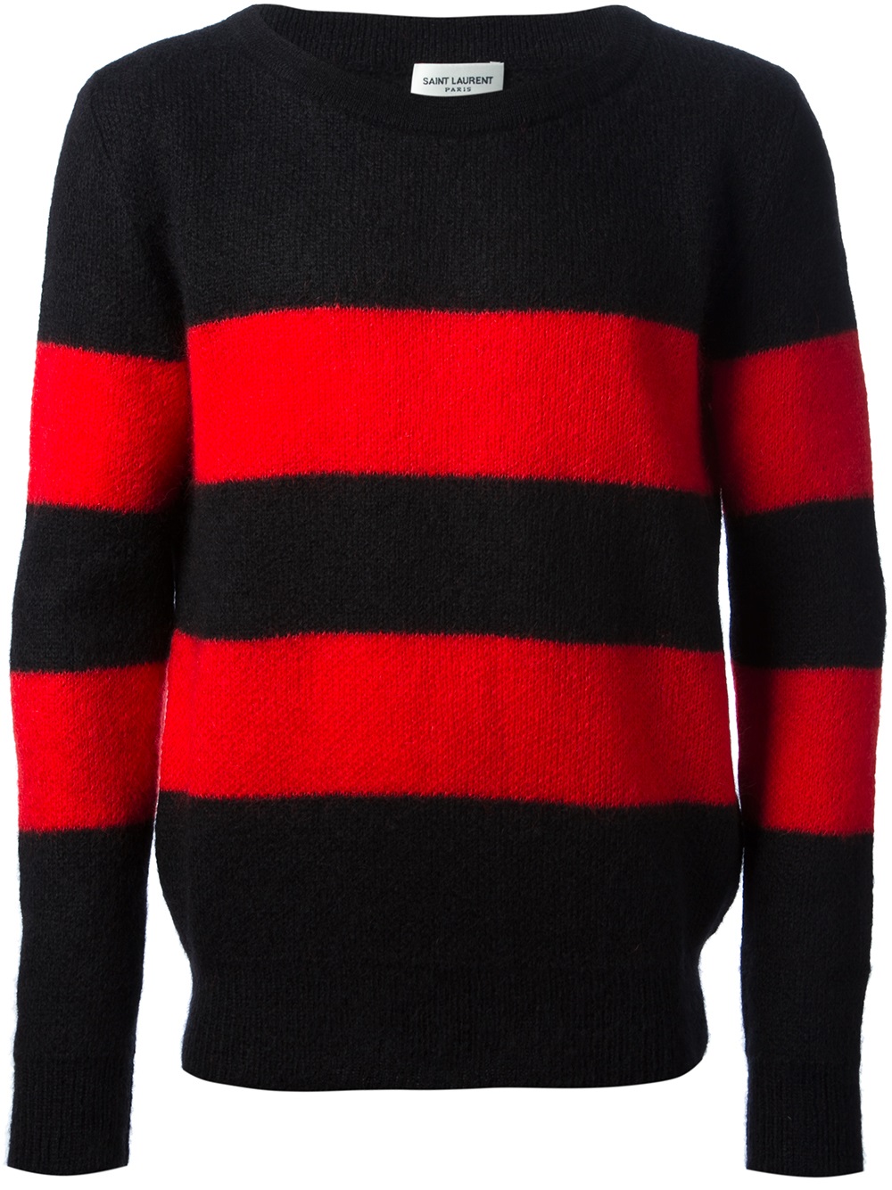 Lyst - Saint Laurent Striped Sweater in Red for Men