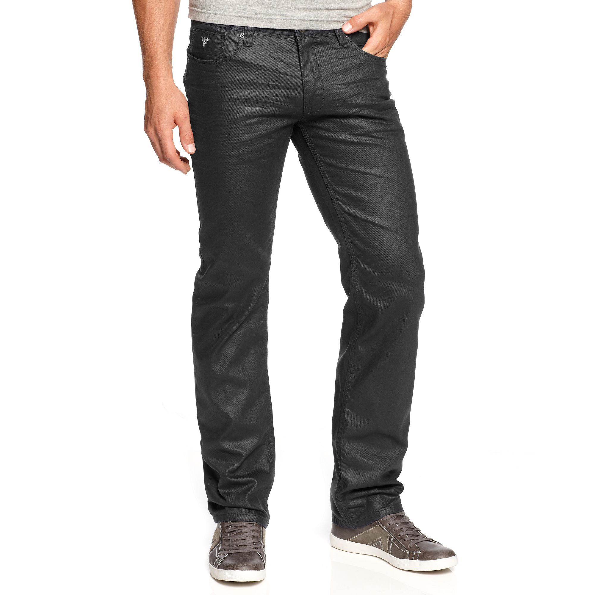 Lyst - Guess Lincoln Coated Darkwash Denim Jeans in Blue for Men