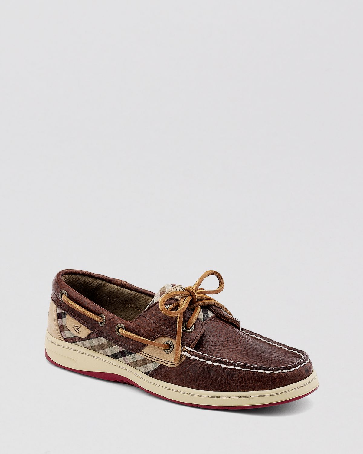 Sperry Top-sider Boat Shoes Bluefish Plaid in Brown (Tan/Oilcloth Check ...
