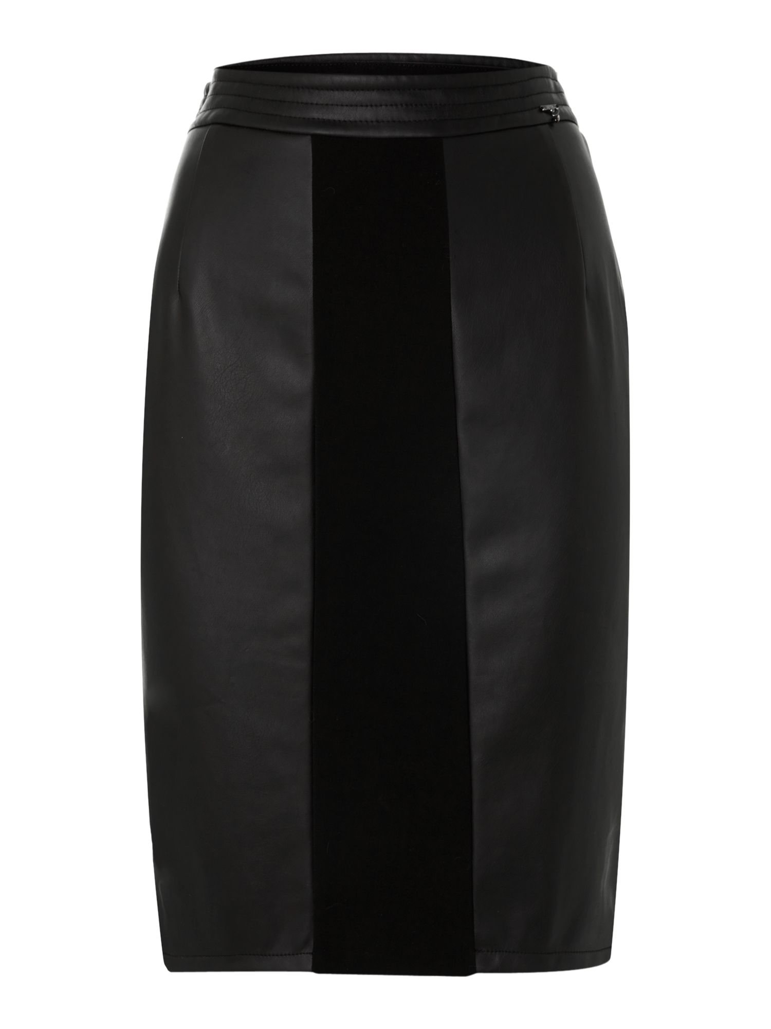 Liu Jo Leather Panel Pencil Skirt in Black | Lyst