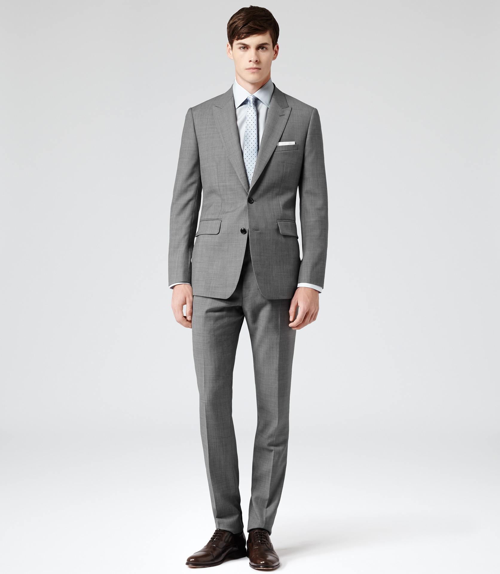 Lyst - Reiss Patterson Peak Lapel Modern Suit in Gray for Men