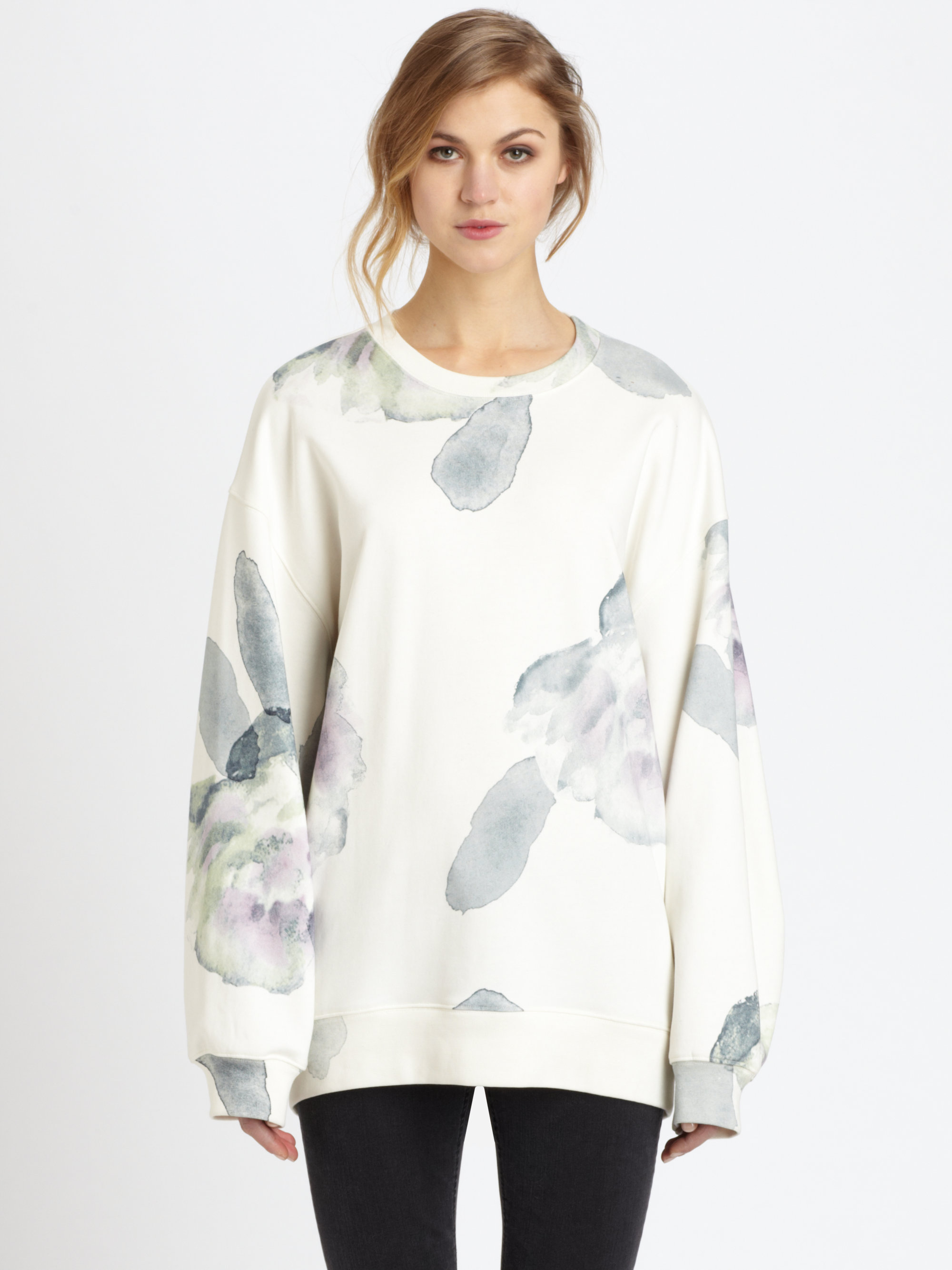 Lyst Acne studios Beta Print iOversizedi Sweatshirt in White