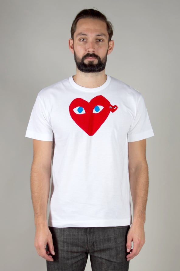 comme de garcons white tshirt