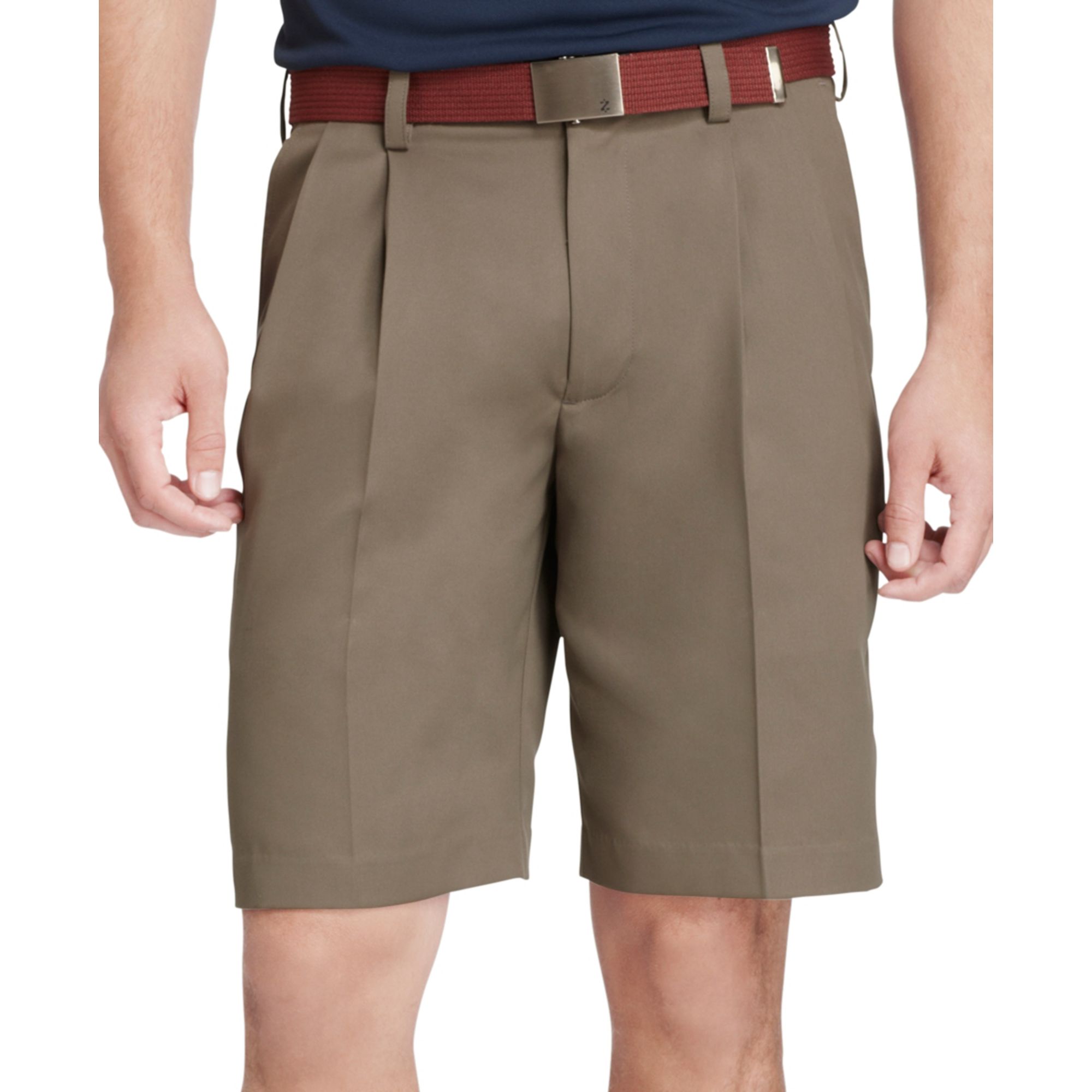 Lyst - Izod Double Pleat Shorts in Brown for Men
