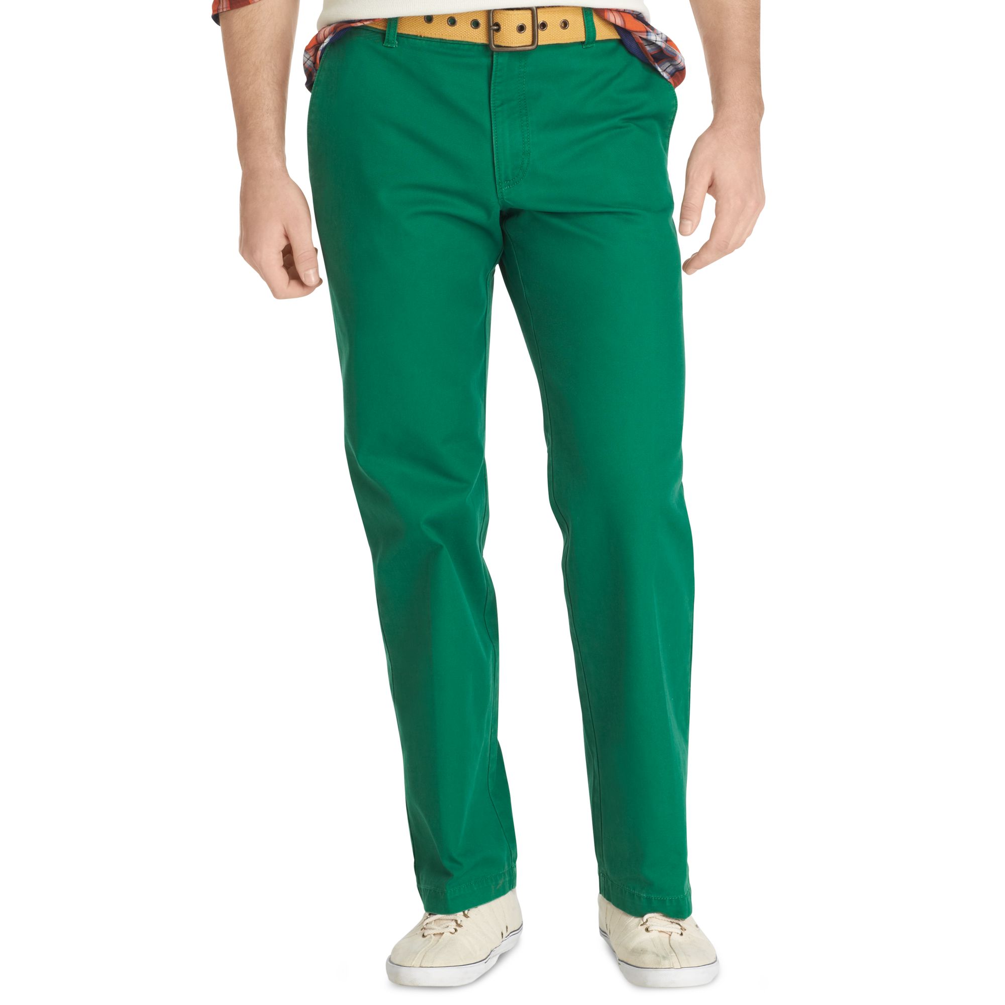 Izod Izod Pants Saltwater Straightfit Chino Pants in Green for Men | Lyst