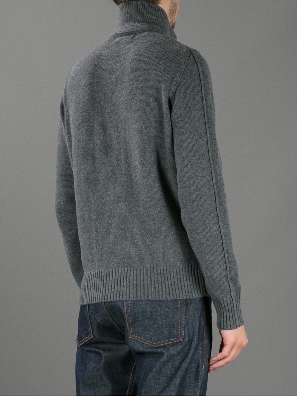 Lyst - Stone Island Button Down Sweater in Gray for Men