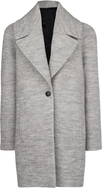 Mango Wool blend Straight fit Coat in Gray (Light Grey) | Lyst