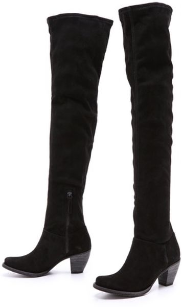 Alice + Olivia Alice Olivia Magda Suede Over The Knee Boots in Black | Lyst