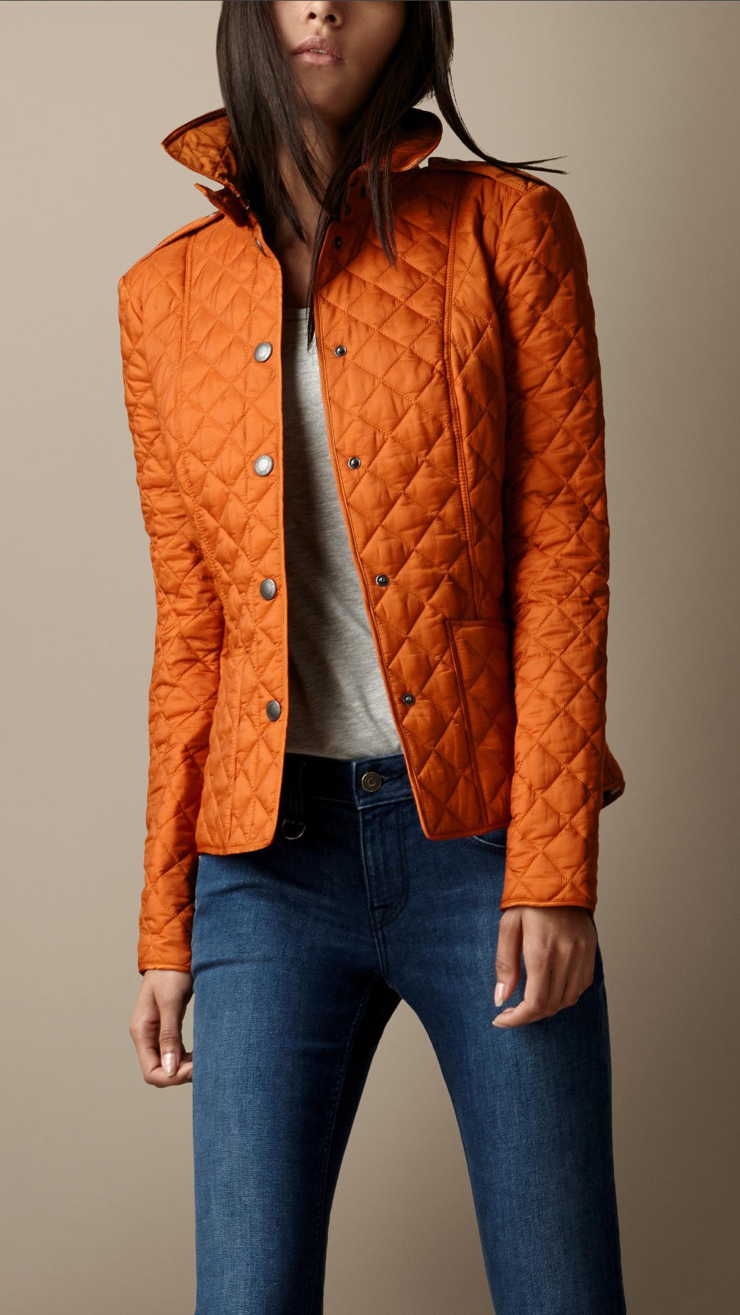 Lyst - Burberry Heritage Quilted Jacket in Orange